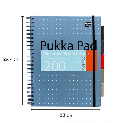 Projectboek Pukka Pad Metallic Executive A4 lijn 5-tabs 4-gaats 200 pagina's 80gr assorti