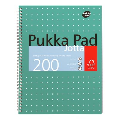 Collegeblok Pukka Pad Jotta A4 lijn 4-gaats 200 pagina's 80gr groen