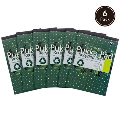 Bloc-notes Pukka Pad Recycled A4 ligné 4 perforations 100 feuilles 80g