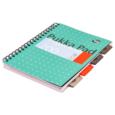 Projectboek Pukka Pad Metallic B5 lijn 4-tabs 200 pagina's 80gr groen