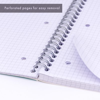Bloc-notes Pukka Pad Jotta A4 carreau 5x5xmm 4 perforations 200 pages 80g vert