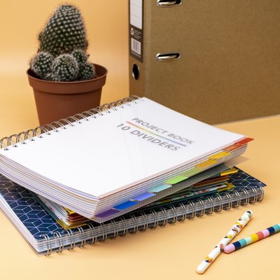 Projectboek Pukka Pad White B5 lijn 10-tabs 400 pagina's 80gr