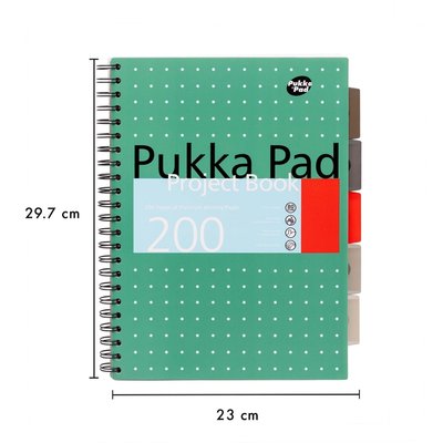 Projectboek Pukka Pad Metallic A4 lijn 5-tabs 200 pagina's 80gr groen