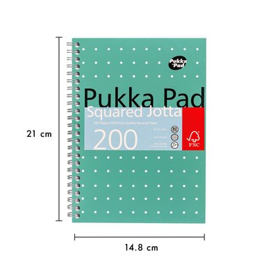 Notitieboek Pukka Pad Jotta A5 ruit 5x5mm 200 pagina's 80gr groen