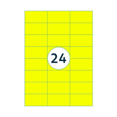 Etiket Rillprint 70x37mm fluorgeel 2400 etiketten