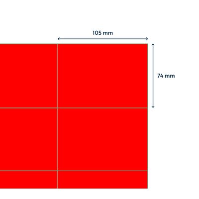 Etiket Rillprint 105x74mm fluorrood 800 etiketten