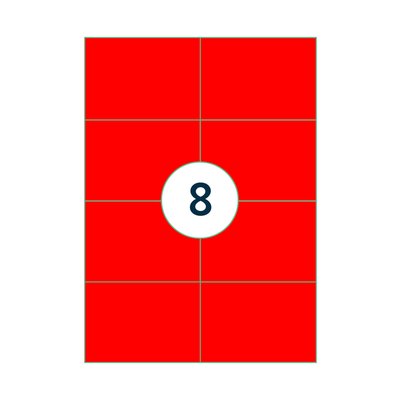 Etiket Rillprint 105x74mm fluorrood 800 etiketten