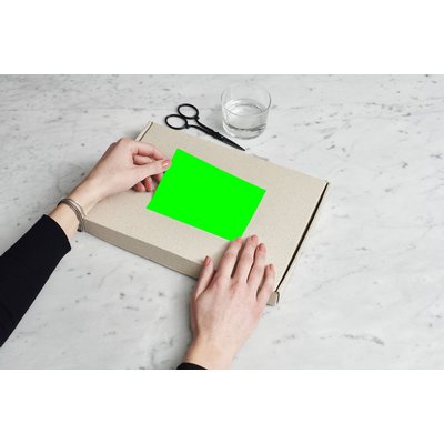 Etiket Rillprint 105x74mm fluorgroen 800 etiketten