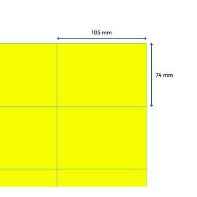 Etiket Rillprint 105x74mm fluorgeel 800 etiketten