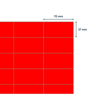 Etiket Rillprint 70x37mm fluorrood 2400 etiketten