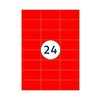 Etiket Rillprint 70x37mm fluorrood 2400 etiketten foto
