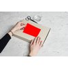 Etiket Rillprint 70x37mm fluorrood 2400 etiketten foto