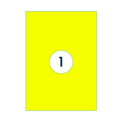 Etiket Rillprint 210x297mm fluorgeel 100 etiketten