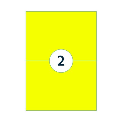 Etiket Rillprint 210x148mm fluorgeel 200 etiketten