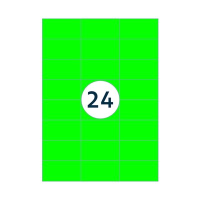 Etiket Rillprint 70x37mm fluorgroen 2400 etiketten