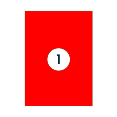Etiket Rillprint 210x297mm fluorrood 100 etiketten
