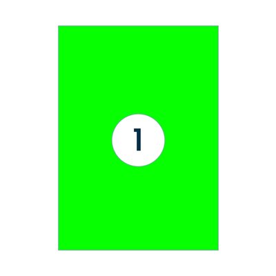 Etiquette Rillprint 210x297mm vert fluo 100 étiquettes