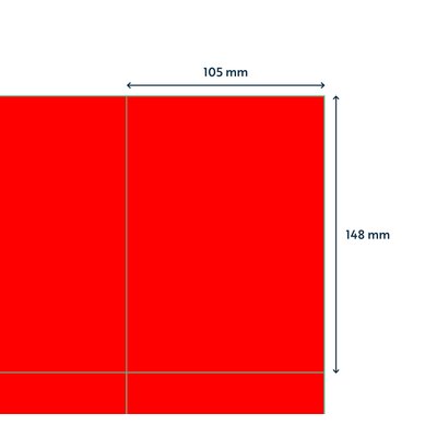 Etiket Rillprint 105x148mm fluorrood 400 etiketten