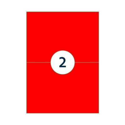 Etiket Rillprint 210x148mm fluorrood 200 etiketten