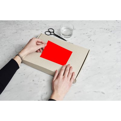 Etiket Rillprint 210x148mm fluorrood 200 etiketten