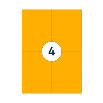 Etiquette Rillprint 105x148mm orange fluo 400 étiquettes