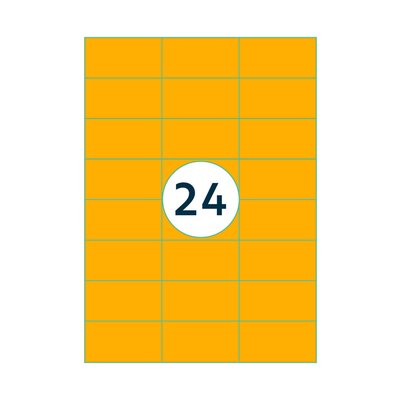 Etiquette Rillprint 70x37mm orange fluo 2400 étiquettes
