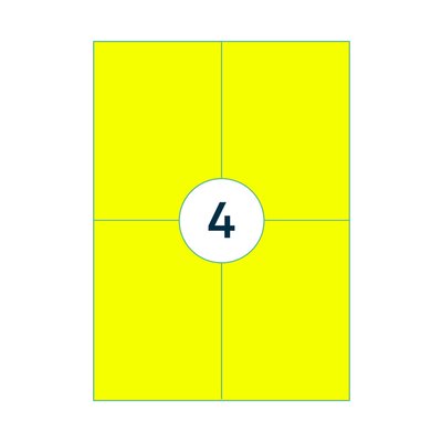 Etiket Rillprint 105x148mm fluorgeel 400 etiketten