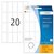 Etiket HERMA 10609 19x40mm verwijderbaar wit 480 stuks