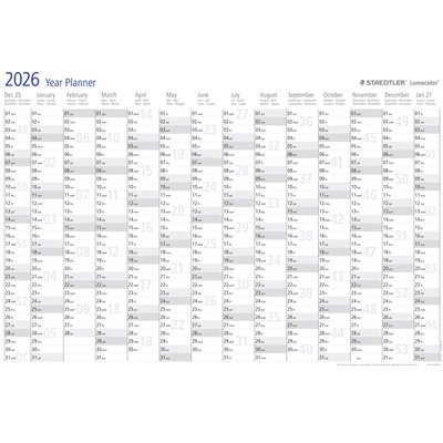Jaarplanner 2027 Staedtler Lumocolor 84x60cm oprolbaar