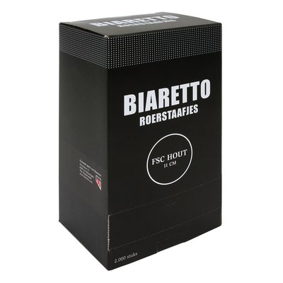Roerstaafjes Biaretto hout 11cm 2000 stuks