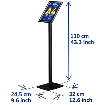 Support info Europel avec cadre clipsable A4 noir