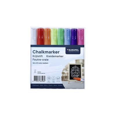 Krijtstift Europel 3mm assorti etui 8 stuks