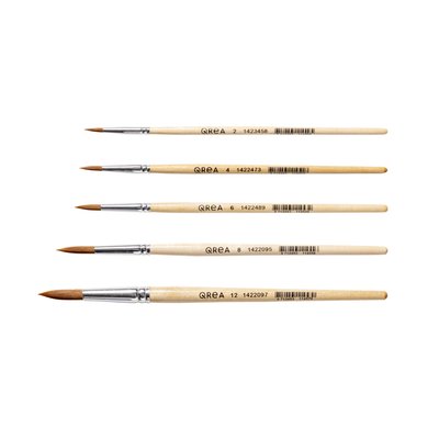 Penseel Qrea synthetisch haar set à 5 breedtes