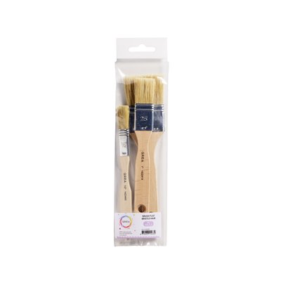 Brosses plates Qrea soie de porc set 3 largeurs