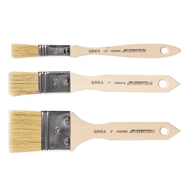 Brosses plates Qrea soie de porc set 3 largeurs