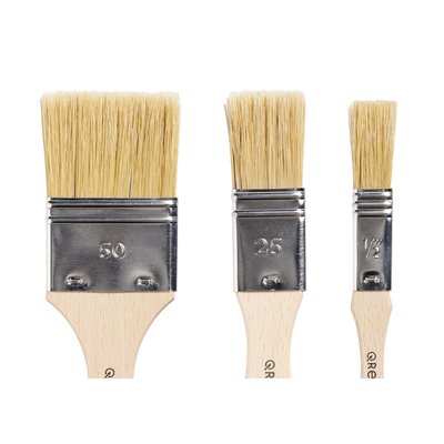 Brosses plates Qrea soie de porc set 3 largeurs