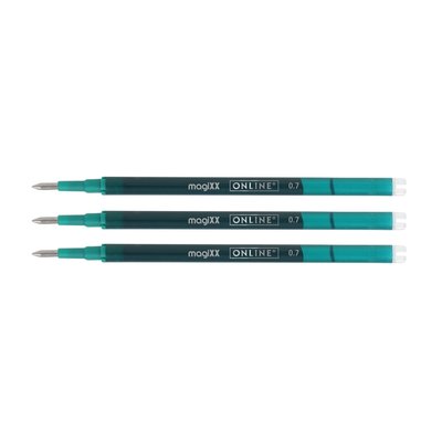 Gelschrijvervulling Online Magixx medium turquoise blister à 3 stuks