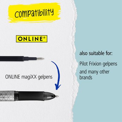 Gelschrijvervulling Online Magixx medium violet blister à 3 stuks
