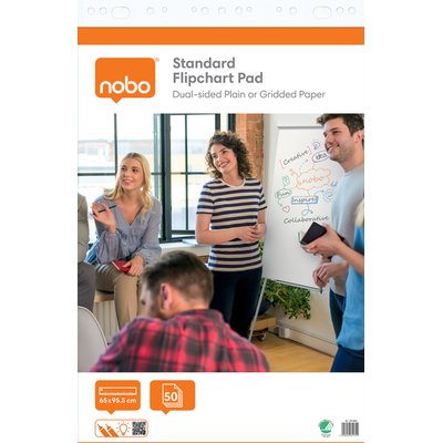 Flipoverpapier Nobo standaard 65x95cm dubbelzijdig rol 50vel
