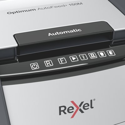 Destructeur Rexel Optimum Auto+ 150M P5 particules 2x15mm
