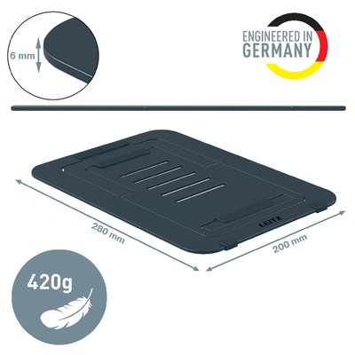 Support ordinateur portable Leitz Ergo aluminium plat réglable