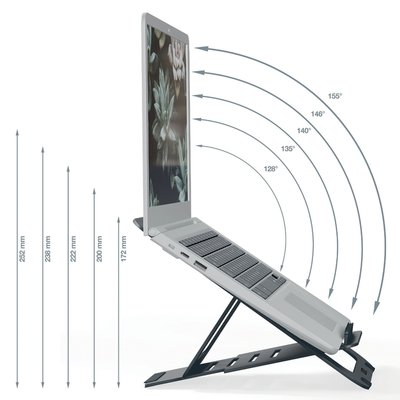Support ordinateur portable Leitz Ergo aluminium plat réglable