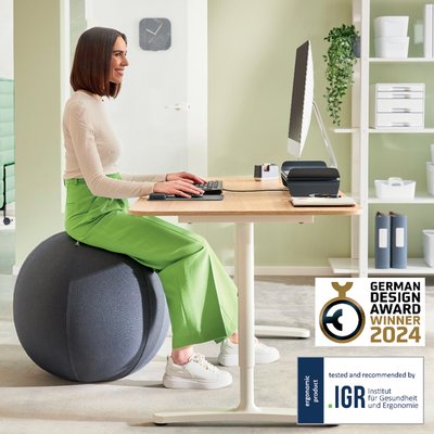 Ballon d'assise Leitz Ergo anti-basculement 55cm gris foncé