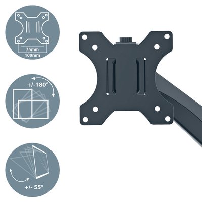 Bras pour 1 écran Leitz Ergo Faible encombrement