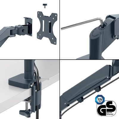 Bras pour 1 écran Leitz Ergo Faible encombrement