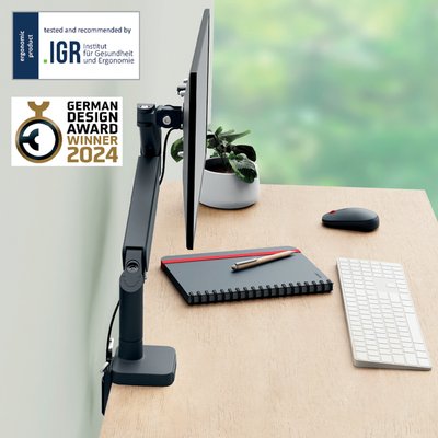 Bras pour 1 écran Leitz Ergo Faible encombrement