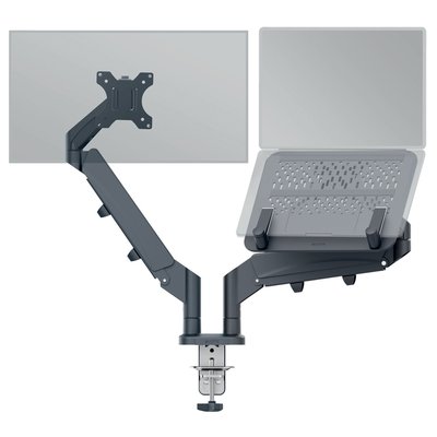 Bras double pour écran et ordinateur portable Leitz Ergo Faible encombrement