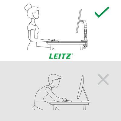 Bras double écran Leitz Ergo Faible encombrement