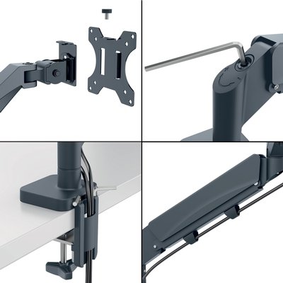 Bras double écran Leitz Ergo Faible encombrement