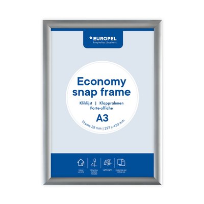 Cadre clipsable Europel Economy A3 argent